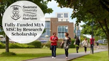 MSc Research Scholarship at Swansea University in UK 2022